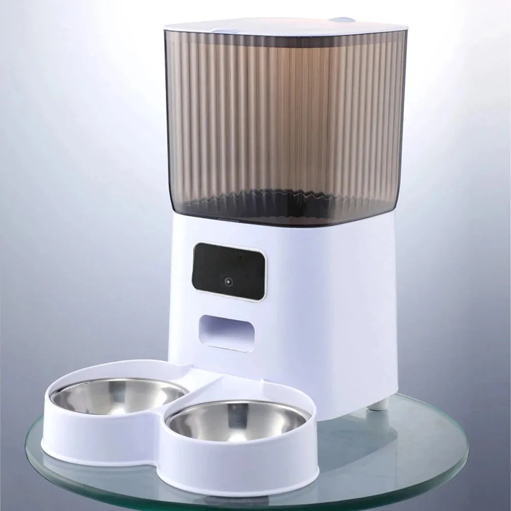 Smart Automatic Cat & Dog Feeder with Camera, Voice Recorder & Interactive Video Dispenser