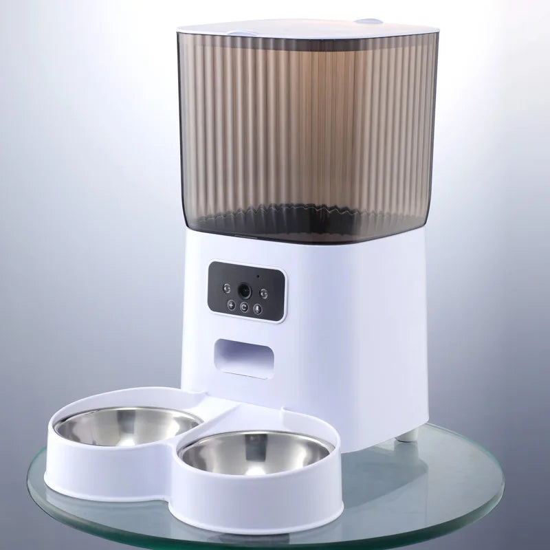 Smart Automatic Cat & Dog Feeder with Camera, Voice Recorder & Interactive Video Dispenser